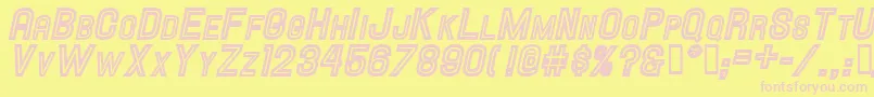 Hallandaleinlinescit.-fontti – vaaleanpunaiset fontit keltaisella taustalla