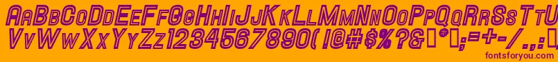 Hallandaleinlinescit. Font – Purple Fonts on Orange Background
