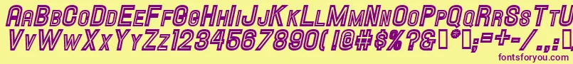 Hallandaleinlinescit. Font – Purple Fonts on Yellow Background