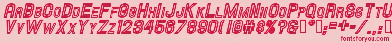 Hallandaleinlinescit. Font – Red Fonts on Pink Background