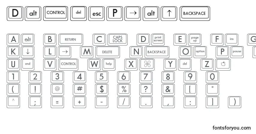 Schriftart DavysPlain – Alphabet, Zahlen, spezielle Symbole