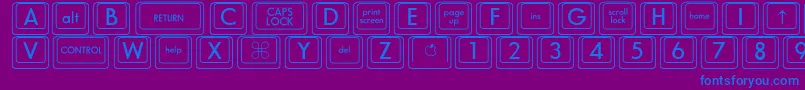 DavysPlain Font – Blue Fonts on Purple Background