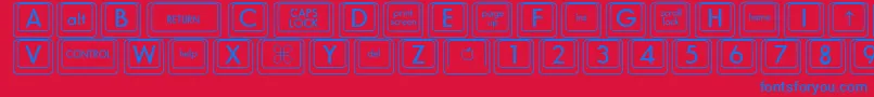 DavysPlain-Schriftart – Blaue Schriften auf rotem Hintergrund