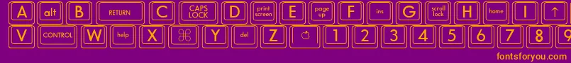 DavysPlain Font – Orange Fonts on Purple Background