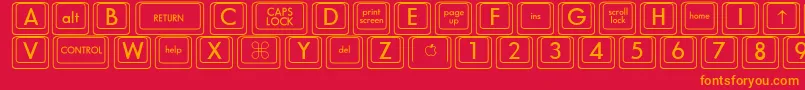 DavysPlain Font – Orange Fonts on Red Background