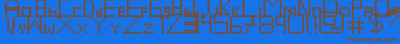 Retrovolution-fontti – ruskeat fontit sinisellä taustalla