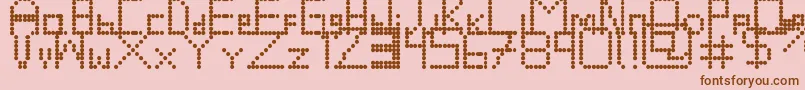 Fonte Retrovolution – fontes marrons em um fundo rosa