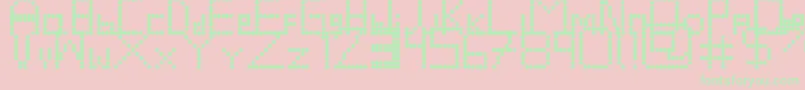 Retrovolution Font – Green Fonts on Pink Background
