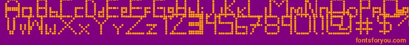 Retrovolution Font – Orange Fonts on Purple Background