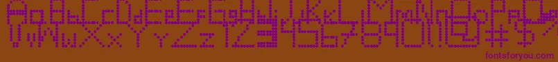 Retrovolution-fontti – violetit fontit ruskealla taustalla