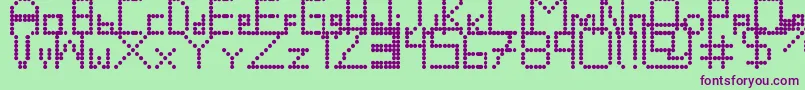Retrovolution-fontti – violetit fontit vihreällä taustalla