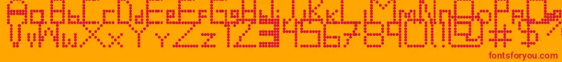 フォントRetrovolution – オレンジの背景に赤い文字