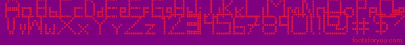 Retrovolution-fontti – punaiset fontit violetilla taustalla