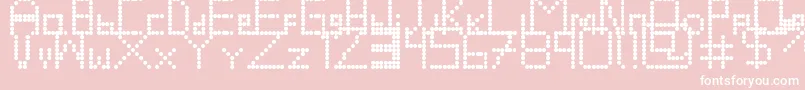 Retrovolution-Schriftart – Weiße Schriften auf rosa Hintergrund