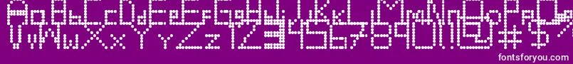 Retrovolution-fontti – valkoiset fontit violetilla taustalla
