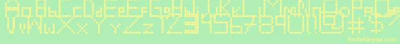 Retrovolution Font – Yellow Fonts on Green Background
