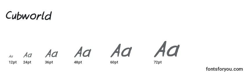 Cubworld Font Sizes