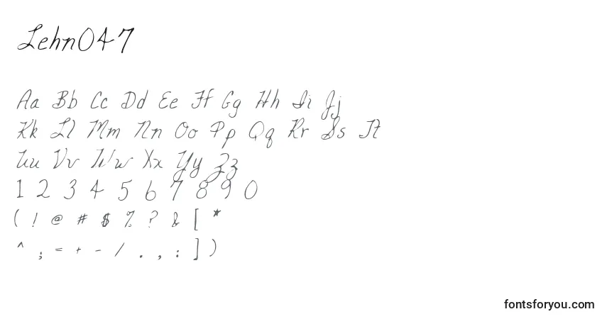 A fonte Lehn047 – alfabeto, números, caracteres especiais
