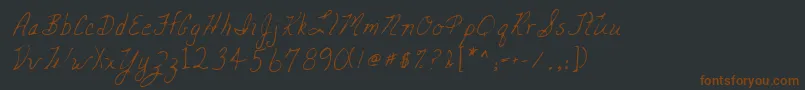 Lehn047-fontti – ruskeat fontit mustalla taustalla