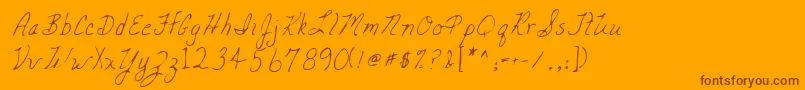 Lehn047-Schriftart – Braune Schriften auf orangefarbenem Hintergrund