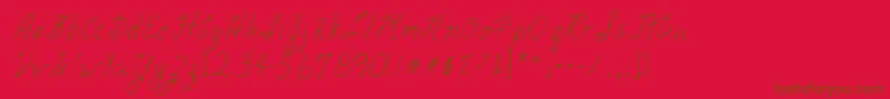 Lehn047 Font – Brown Fonts on Red Background
