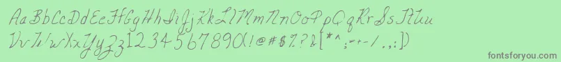 Lehn047 Font – Gray Fonts on Green Background