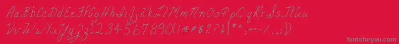 Lehn047 Font – Gray Fonts on Red Background