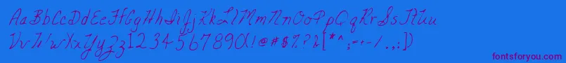 Lehn047 Font – Purple Fonts on Blue Background