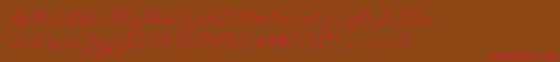 Lehn047 Font – Red Fonts on Brown Background