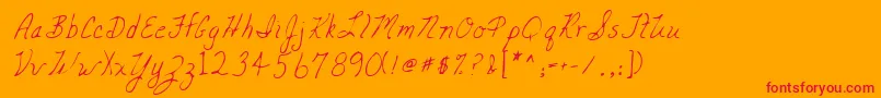Czcionka Lehn047 – czerwone czcionki na pomarańczowym tle