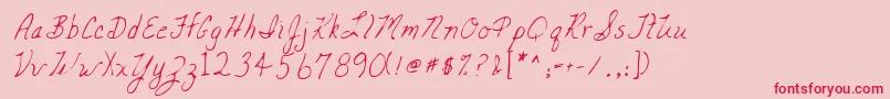 Lehn047 Font – Red Fonts on Pink Background