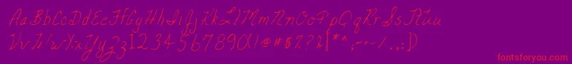 Lehn047-Schriftart – Rote Schriften auf violettem Hintergrund