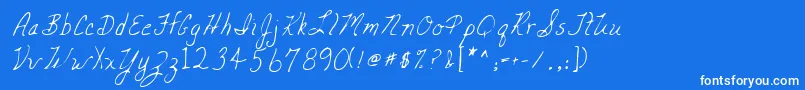 Lehn047-Schriftart – Weiße Schriften auf blauem Hintergrund