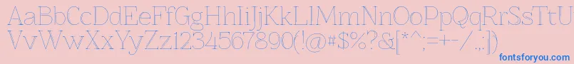 Znikomitno25 Font – Blue Fonts on Pink Background