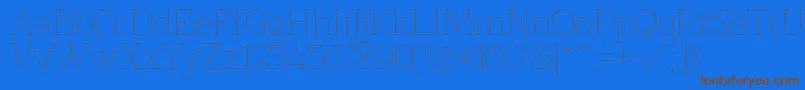 Znikomitno25 Font – Brown Fonts on Blue Background