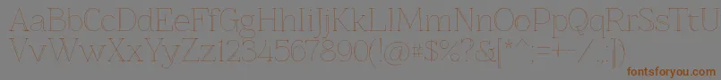 Znikomitno25 Font – Brown Fonts on Gray Background