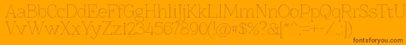 Znikomitno25 Font – Brown Fonts on Orange Background