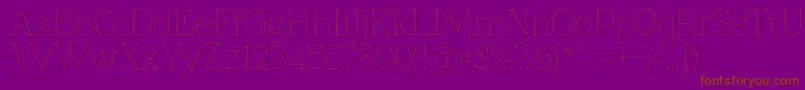 Znikomitno25 Font – Brown Fonts on Purple Background