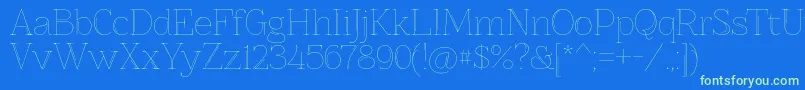 Znikomitno25 Font – Green Fonts on Blue Background