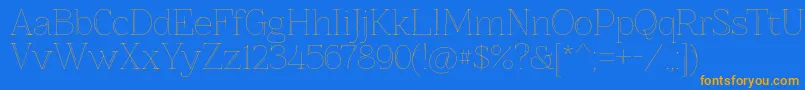 Znikomitno25 Font – Orange Fonts on Blue Background