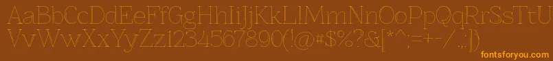 Znikomitno25 Font – Orange Fonts on Brown Background