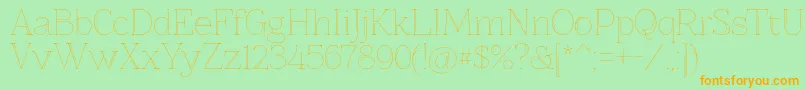 Znikomitno25 Font – Orange Fonts on Green Background