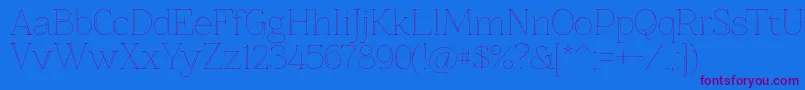 Znikomitno25 Font – Purple Fonts on Blue Background