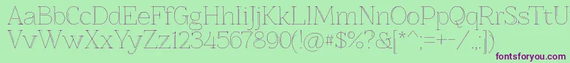 Znikomitno25 Font – Purple Fonts on Green Background