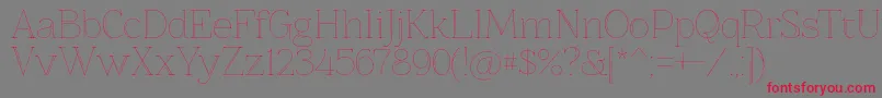 Znikomitno25 Font – Red Fonts on Gray Background