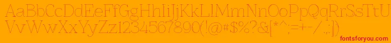 フォントZnikomitno25 – オレンジの背景に赤い文字