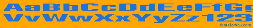 LightsoutEx Font – Blue Fonts on Orange Background