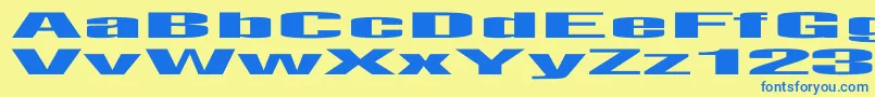 LightsoutEx Font – Blue Fonts on Yellow Background