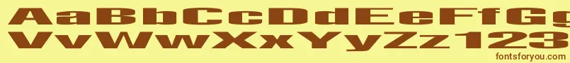 LightsoutEx Font – Brown Fonts on Yellow Background