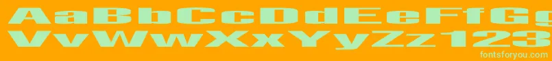 Шрифт LightsoutEx – зелёные шрифты на оранжевом фоне